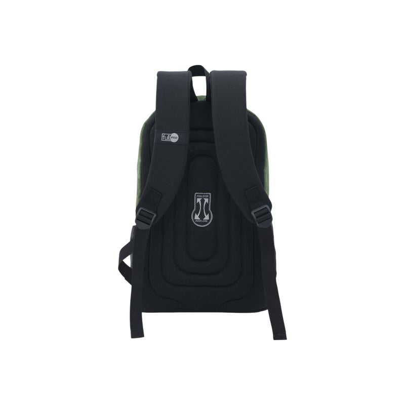 Full Stop Solid Backpack in Green and Black for Men - Image 3